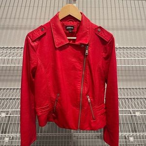 Red Vegan Leather Jacket